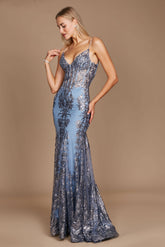 Fitted Corset Long Formal Prom Dress